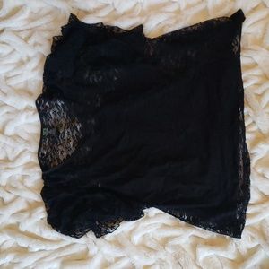 Shanon new york  black lace top with tank underneath. 2x but fits like a xl